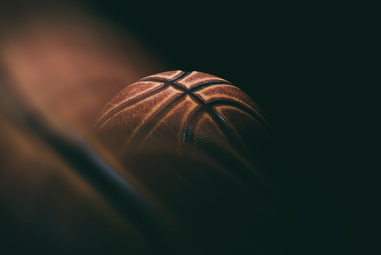 basketball ball on black background.